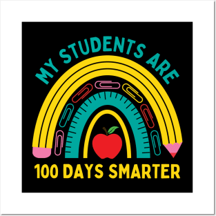 MY STUDENTS ARE 100 DAYS SMARTER CUTE BOHO RAINBOW TEACHERS Posters and Art